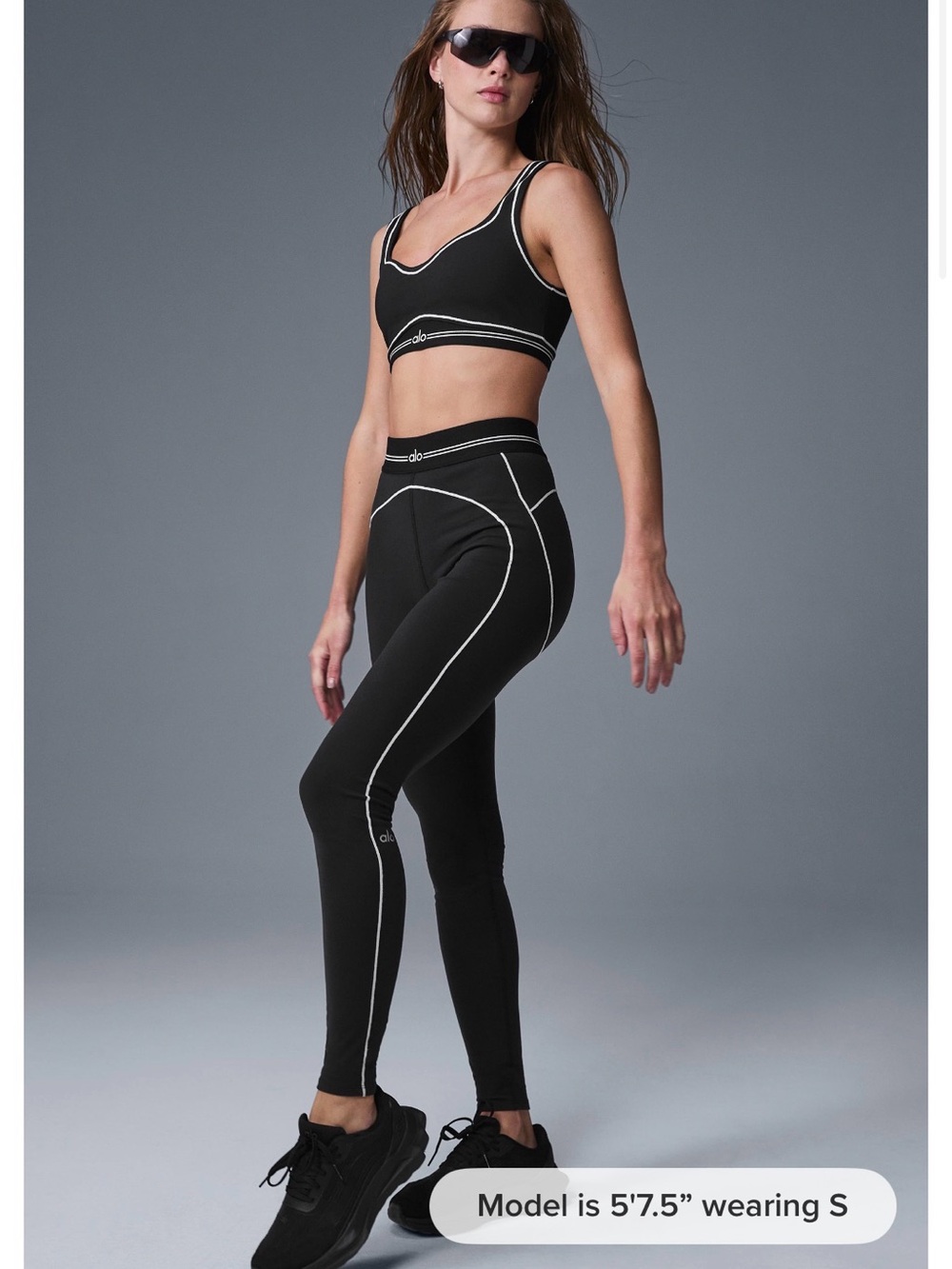 ALO Yoga Black set with White Trim